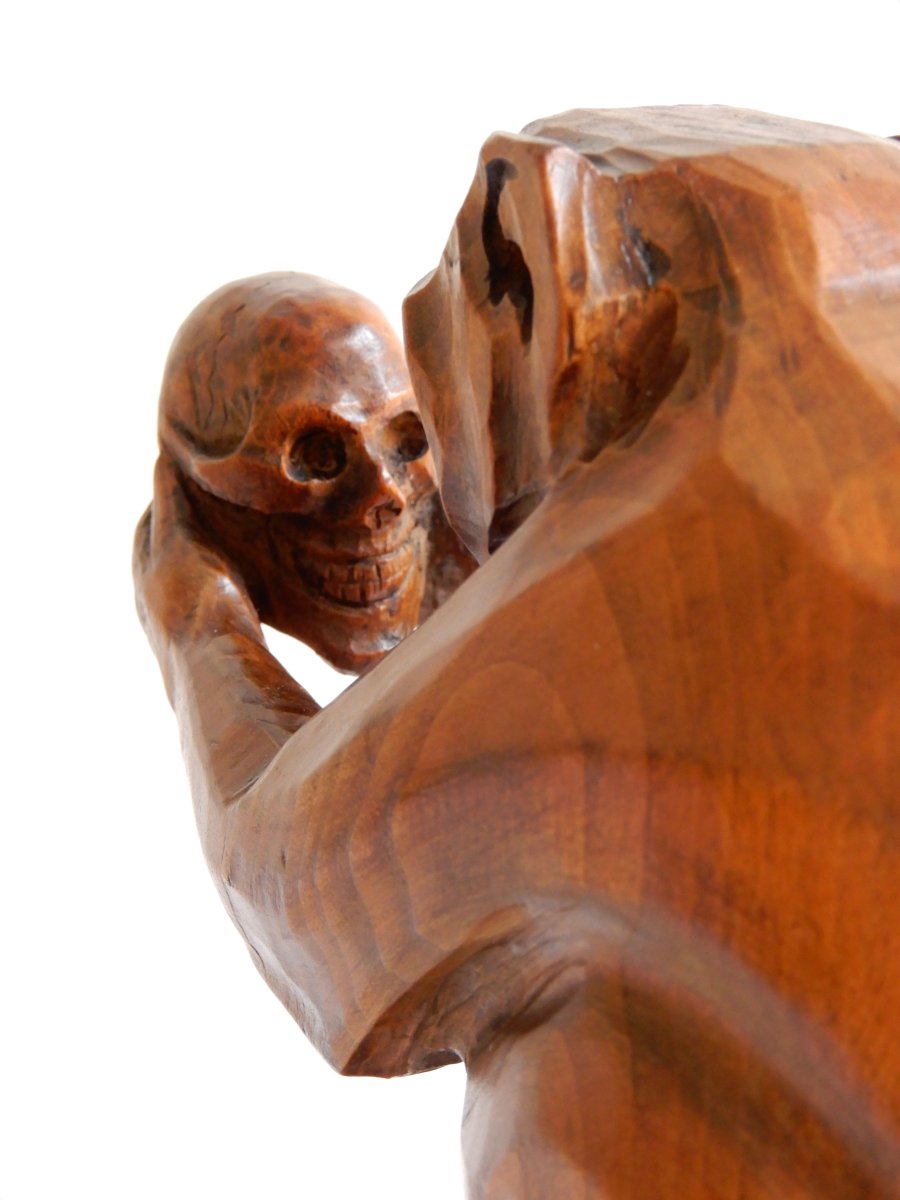 Monkey Wood Sculpture