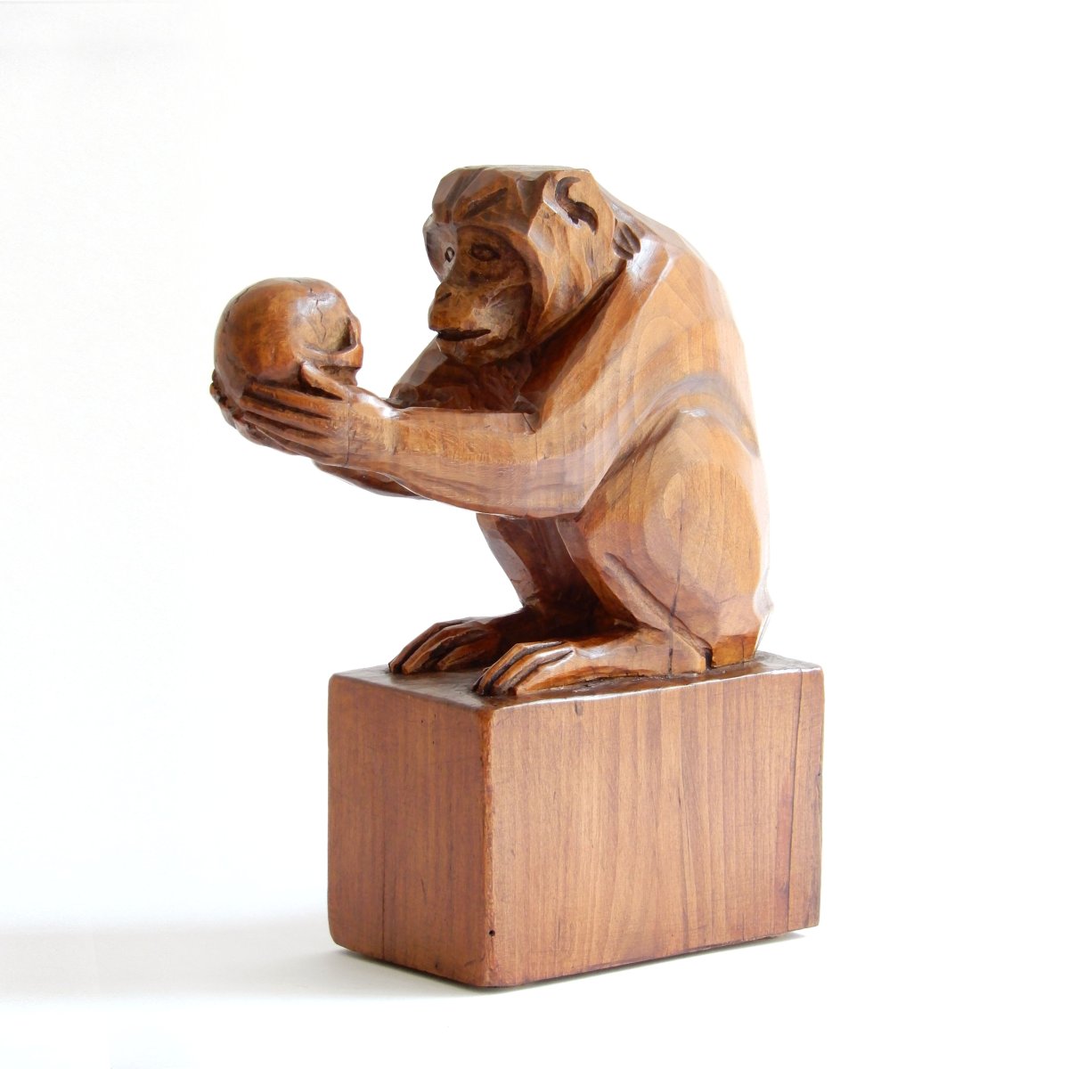 Monkey Wood Sculpture